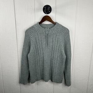 Vintage 90’s Quarter Zip Knit Light Green Sweater Size Medium